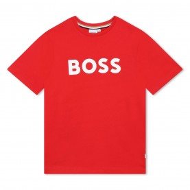 юношеска,тениска,детски,облекла,boss,boss,large,logo,t,shirt,juniors,red,991