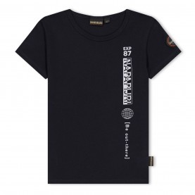 Детска тениска Napapijri Unisex Kids' Hudson Regular Fit T-Shirt - Black 041 детска,тениска,детски,3/4,панталони,napapijri,unisex,kids',hudson,regular,fit,t,shirt,black,041