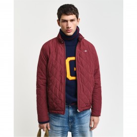 Яке Gant Men's Water-Repellent Quilted Jacket - Wine Red яке,мъжки,якета,gant,men's,water,repellent,quilted,jacket,wine,red