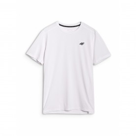 фланелка,с,къс,ръкав,мъжко,фитнес,облекло,4f,men's,short,sleeve,performance,gym,top,white