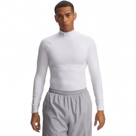 Under Armour UA CG Elt Comp Mock Sn64 - White / Gray мъжки,блузи,с,яка,мъжки,потници,мъжки,тениски,бягане,мъжко,фитнес,облекло,лека,атлетика,under,armour,ua,cg,elt,comp,mock,sn64,white,gray