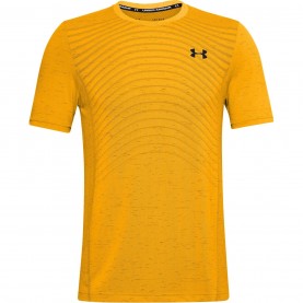 Under Armour Men's Seamless Wave Short-Sleeve Performance Gym Top - Lunar Orange/Bl разпродажба,under,armour,мъжко,фитнес,облекло,under,armour,men's,seamless,wave,short,sleeve,performance,gym,top,lunar,orange,bl