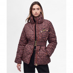 яке,дамски,якета,и,палта,barbour,international,women's,aurora,printed,long,sleeve,quilted,jacket,amaretto,check