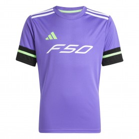 Юношеска риза с къс ръкав adidas F50 Short Sleeve Training Shirt Juniors - Purple/Black юношеска,риза,с,къс,ръкав,детски,тениски,футболни,горнища,adidas,f50,short,sleeve,training,shirt,juniors,purple,black