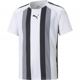 Детска тениска Puma Teamliga Striped Jersey Jr T-Shirt Unisex Kids - White-Black детска,тениска,детски,тениски,футбол,футболни,горнища,puma,teamliga,striped,jersey,jr,t,shirt,unisex,kids,white,black