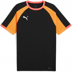 Мъжка тениска Puma Individualliga Jersey T-Shirt Mens - Black/Heat Fire мъжка,тениска,мъжки,тениски,мъжки,блузи,с,яка,мъжки,потници,футбол,футболни,горнища,puma,individualliga,jersey,t,shirt,mens,black,heat,fire