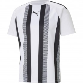 Мъжка тениска Puma Teamliga Striped Jersey T-Shirt Mens - White/Black мъжка,тениска,мъжки,тениски,мъжки,блузи,с,яка,мъжки,потници,футбол,футболни,горнища,puma,teamliga,striped,jersey,t,shirt,mens,white,black