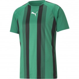 Мъжка тениска Puma Teamliga Striped Jersey T-Shirt Mens - Green/Black/Wht мъжка,тениска,мъжки,блузи,с,яка,мъжки,тениски,мъжки,потници,футболни,горнища,puma,teamliga,striped,jersey,t,shirt,mens,green,black,wht