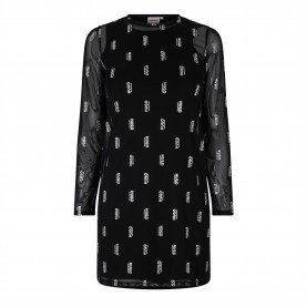 детска,рокля,детски,облекла,hugo,long,sleeve,print,dress,junior,girls,black,09b