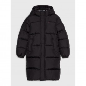 Яке Tommy Hilfiger Kids Essential Padded Hooded Long Sleeve Short Puffer Jacket - Black BDS яке,tommy,hilfiger,kids,essential,padded,hooded,long,sleeve,short,puffer,jacket,black,bds