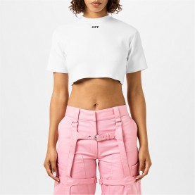 тениска,дамски,топове,off,white,ribbed,cropped,t,shirt,white,0110