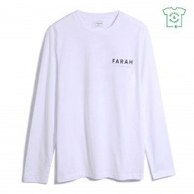 Тениска Farah Mens Newland Long-Sleeve T-Shirt - White тениска,farah,men,s,newland,long,sleeve,t,shirt,white