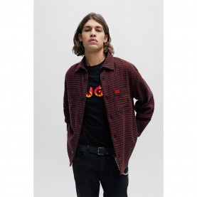 карирана,риза,облекла,на,разпродажба,мъжки,якета,hugo,oversized,checked,flannel,shirt,open,pink,693