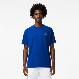 Тениска Lacoste Mens Short Sleeve Performance T-Shirt - Blue JQ0 тениска,мъжки,тениски,мъжки,блузи,с,яка,мъжки,потници,тенис,облекла,падел,тенис,бадминтон,скуош,lacoste,men,s,short,sleeve,performance,t,shirt,blue,jq0