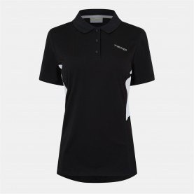 HEAD Club Polo Sht Ld99 - Black тенис,в,училище,дамски,топове,дамски,горнища,размер+,дамски,блузи,с,яка,дамски,облекла,за,тенис,дамски,облекла,размер,дамско,тенис,облекло,бадминтон,бадмин