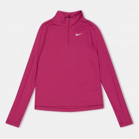 Nike Older Girls DRI-FIT Long Sleeve Half Zip - Sweet Beet промоция,на,зимни,облекла,разпродажба,nike,детски,тениски,детски,горнища,с,цип,лека,атлетика,всички,фитнес,облекла,nike,older,girls,dri,fit,long,sleeve,hal