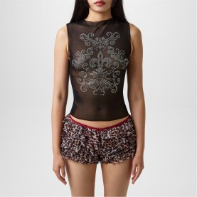 JADED LONDON Diamante Vest - Black дамски,топове,jaded,london,diamante,vest,black