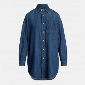 POLO RALPH LAUREN Oversized Denim Shirt - REMY WASH дамски,ризи,polo,ralph,lauren,oversized,denim,shirt,remy,wash