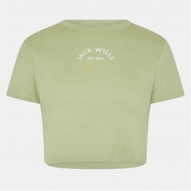 бебешка,тениска,дамски,топове,jack,wills,cropped,baby,tee,ladies,pistachio