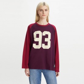 Тениска Levis Graphic Way Back Tee Ls 93 For - Plum/Beet Red тениска,дамски,топове,levis,graphic,way,back,tee,ls,93,for,plum,beet,red