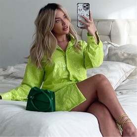 рокля,дамски,поли,и,рокли,i,saw,it,first,isawitfirst,sequin,oversized,shirt,dress,green