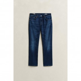 Дънки Gant Mens Straight Leg Jeans - Mid Blue 971 дънки,мъжки,дънки,gant,men,s,straight,leg,jeans,mid,blue,971