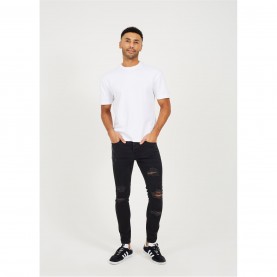дънки,мъжки,дънки,brave,soul,skinny,fit,jean,with,knee,rips,charcoal
