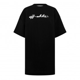 рокля,дамски,ризи,off,white,painter,logo,snap,tee,dress,black,white