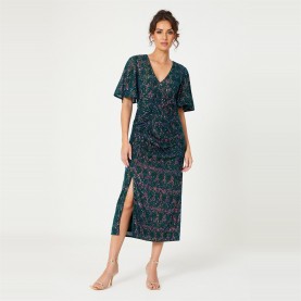 рокля,дамски,поли,и,рокли,дамски,облекла,размер,be,you,sequin,v,neck,midi,dress,green,rainbow