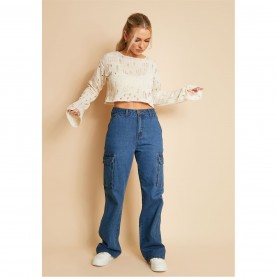 дънки,дамски,дънки,missy,empire,wash,denim,cargo,straight,leg,jeans,blue