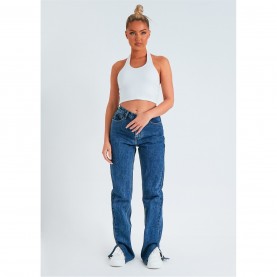 дънки,дамски,дънки,missy,empire,straight,leg,split,detail,jeans,blue