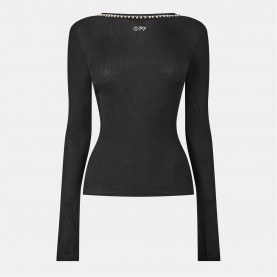 дамски,топове,off,white,off,ribbed,ls,top,ld99,black,white