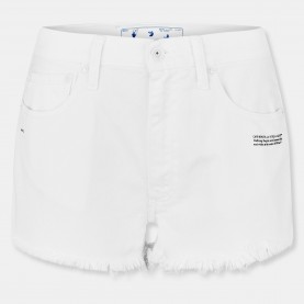 Дамски къси панталони Off White Womens Contrast Stitching Denim Shorts - White/Black дамски,къси,панталони,дамски,къси,панталони,off,white,women,s,contrast,stitching,denim,shorts,white,black