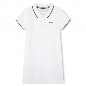 юношеска,рокля,детски,облекла,boss,logo,polo,dress,juniors,white,10p