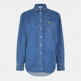 дамски,ризи,lacoste,denim,shirt,medium,blue