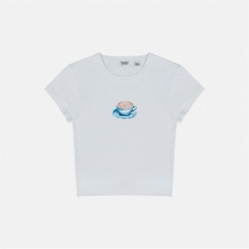 Къса блуза Jack Wills Women's Graphic Cotton Short Sleeve Crew Neck Print Crop Top - Coffee къса,блуза,дамски,топове,jack,wills,women's,graphic,cotton,short,sleeve,crew,neck,print,crop,top,coffee