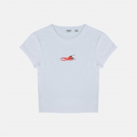Къса блуза Jack Wills Women's Graphic Cotton Short Sleeve Crew Neck Print Crop Top - Chili Pepper къса,блуза,дамски,топове,jack,wills,women's,graphic,cotton,short,sleeve,crew,neck,print,crop,top,chili,pepper