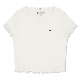къса,блуза,детски,3/4,панталони,tommy,hilfiger,kids',essential,rib,short,sleeve,crop,top,white,ybr