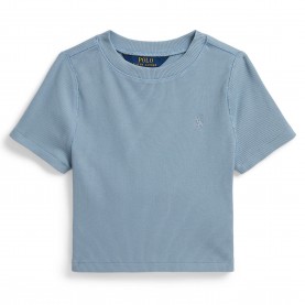 Къса блуза Polo Ralph Lauren Kids Crop Top - Light Blue къса,блуза,polo,ralph,lauren,kids,crop,top,light,blue