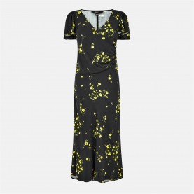 Рокля Nobodys Child Floral Blake Wrap Midi Dress - Black рокля,дамски,поли,и,рокли,nobodys,child,floral,blake,wrap,midi,dress,black