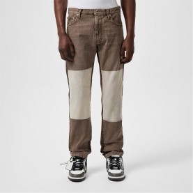 дънки,мъжки,дънки,off,white,diagonal,slim,fit,jeans,brown