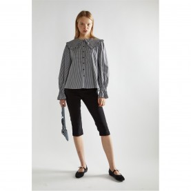 дамски,тениски,дамски,топове,glamorous,gingham,statement,collar,blouse,black