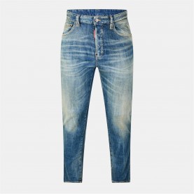 Дънки DSQUARED2 Men's Denim Straight Leg Jeans - Navy Blue дънки,мъжки,дънки,dsquared2,men's,denim,straight,leg,jeans,navy,blue