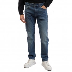 Дънки Boss Mens Delaware Bo Slim Fit Jeans - Bright Blue дънки,мъжки,дънки,boss,men,s,delaware,bo,slim,fit,jeans,bright,blue