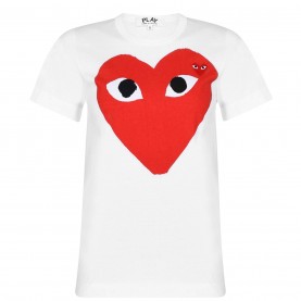 тениска,дамски,топове,comme,des,garcons,play,xl,peeping,heart,t,shirt,white