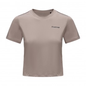 Дамска тениска Firetrap Cropped Tee Womens - Stone дамска,тениска,дамски,топове,firetrap,cropped,tee,womens,stone