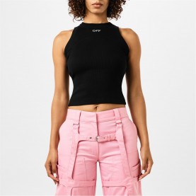 OFF WHITE Women's Ribbed Tank Vest - Black дамски,топове,off,white,women's,ribbed,tank,vest,black