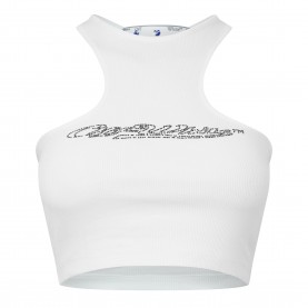 Off White Womens Baseball Rowing Tank Vest - White дамски,топове,off,white,women,s,baseball,rowing,tank,vest,white