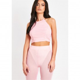 дамски,топове,дамски,потници,missy,empire,halter,neck,ruched,top,pink