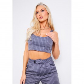 дамски,топове,дамски,потници,missy,empire,scoop,neck,tailored,pinstripe,top,grey